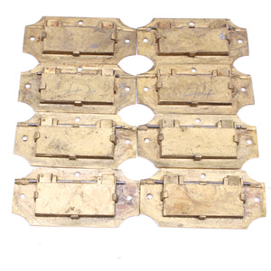 8x Old Brass Campaign Furniture Flush Pull Handles - 3 1/2" x 1 3/4"