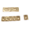 8x Old Small Brass Campaign Furniture Flush Pull Handles