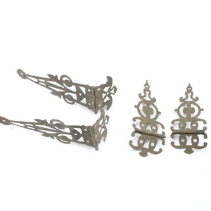 5x Old Large Decorative Ornate Hinges