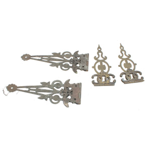 5x Old Large Decorative Ornate Hinges