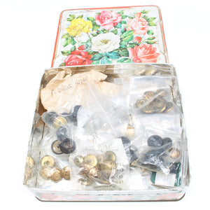 Large Tin Of Old Mainly Military Buttons