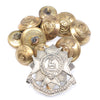 Tin Of Old Military Buttons + Bedfordshire & Hertfordshire Cap Badge