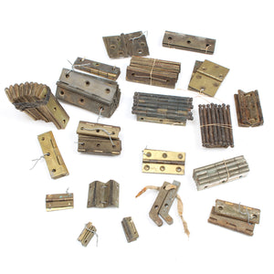 Collection Of Paired-Up Old Brass Hinges