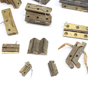 Collection Of Paired-Up Old Brass Hinges