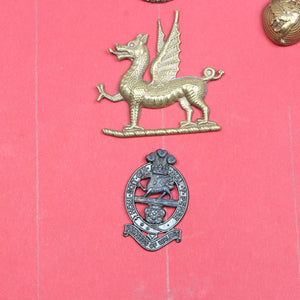 Old Welsh Military Cap Badges