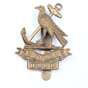 Old Royal Navy Steady Hood & Strike Hawke Cap Badges