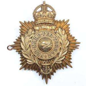 Old Large Per Mare Perterram Royal Marines Gilbratar Cap Badge