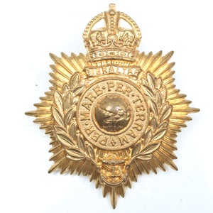 Old Large Per Mare Perterram Royal Marines Gilbratar Cap Badge