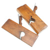 2x Old Wooden Rabbet / Rebate Round Planes - 1/2", 1 1/2" (Beech) - OldTools.co.uk