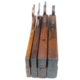 4x Old Marples Wooden Planes - Rabbet / Rebate (Beech) - OldTools.co.uk