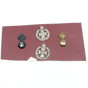 London Post Office Rifles 8th & 7th Fusiliers Cap Badges
