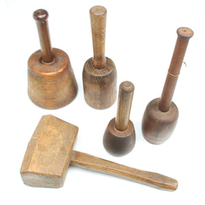 5x Old Mallets / Carpenters Mallet (Beech) - OldTools.co.uk