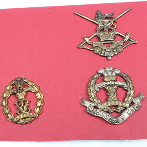 Old Infantry Training, Egypt and Middlesex Cap Badges