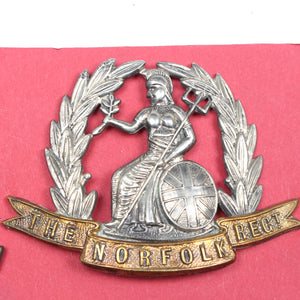 Old 'The Norfolk Regt' Cap Badges
