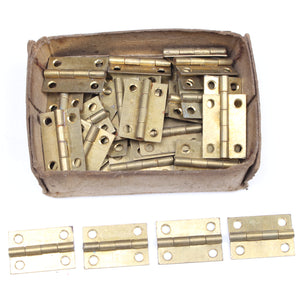 Box of  Old Small Brass Box Hinges - 1"