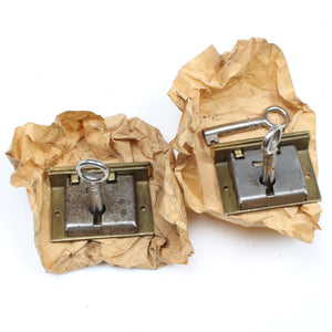 2x  Old Small Brass Locks - 38mm x 25mm