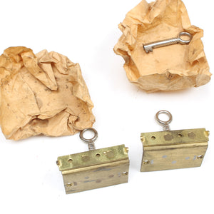 2x  Old Small Brass Locks - 38mm x 25mm