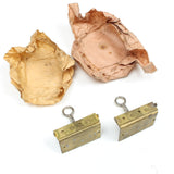 2x  Old Small Brass Locks - 38mm x 25mm
