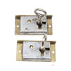 2x Old Small Brass Locks - 38mm x 19mm