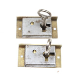 2x Old Small Brass Locks - 38mm x 19mm