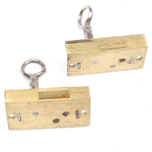 2x Old Small Brass Locks - 38mm x 19mm