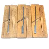 3x Old Marples Wooden Planes - Rounds - No. 4, 6, 8 (Beech)