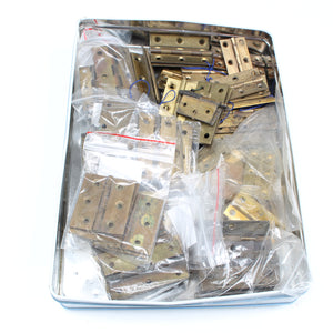 Large Collection Of Paired-Up Old Brass Hinges