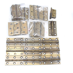 Large Collection Of Paired-Up Old Brass Hinges