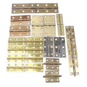 Large Collection Of Paired-Up Old Brass Hinges