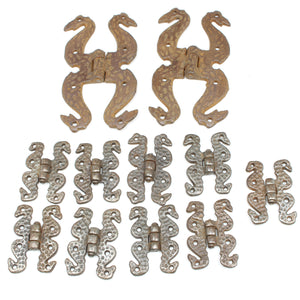 Old Large & Small Snake Hinges / Serpent Hinges (2" & 5")