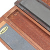 2x Boxed Oilstone Sharpening Stones - Coarse & Medium (Mahogany)
