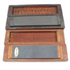 2x Boxed Oilstone Sharpening Stones - Coarse & Medium (Mahogany)