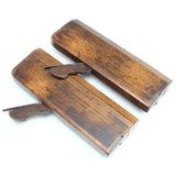 2x Old Wooden Planes - Hollow & Rounds - No. 15 (Beech) - OldTools.co.uk