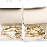 27x Old Brass Casement Fasteners - OldTools.co.uk