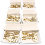27x Old Brass Casement Fasteners - OldTools.co.uk
