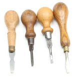 4x Old Small Wooden Screwdrivers (Ash, Beech) - OldTools.co.uk