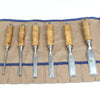 Old 6-Piece Switzerland Bevel Edge Chisels Set - OldTools.co.uk