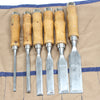 Old 6-Piece Switzerland Bevel Edge Chisels Set - OldTools.co.uk