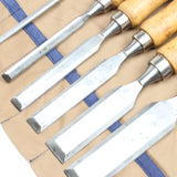 Old 6-Piece Switzerland Bevel Edge Chisels Set - OldTools.co.uk