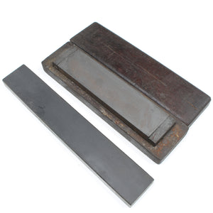 2x Oilstone Sharpening Stones - 8" Medium & 12" Fine (Mahogany)