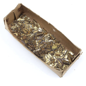 Box of Old Small, Tiny Brass Box Hinges - 12mm