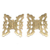 2x Old Beautiful Brass Decorative Butterfly Hinges - 3"