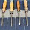 Old 8-Piece Graduated Mortice Chisels Set (Ash) - OldTools.co.uk