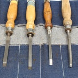 Old 8-Piece Graduated Mortice Chisels Set (Ash) - OldTools.co.uk