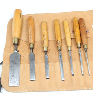 Old 7-Piece Marples Chisels Set (Boxwood) - OldTools.co.uk