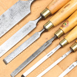 Old 7-Piece Marples Chisels Set (Boxwood) - OldTools.co.uk