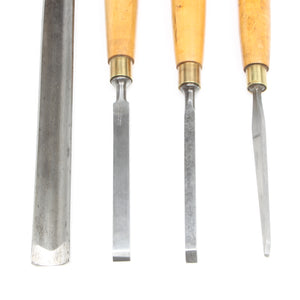 4x Old Marples Chisels / Paring Gouge (Boxwood) - OldTools.co.uk