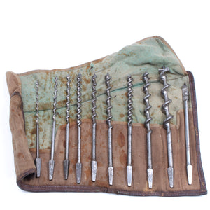 10-Piece Old Twist Auger Drill Bits Set - OldTools.co.uk