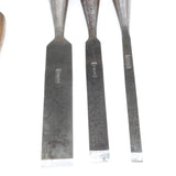 10x Old Stanley Socket Chisels Set