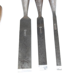 10x Old Stanley Socket Chisels Set